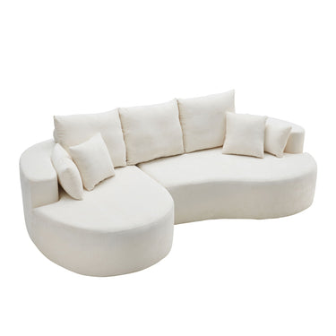 HouseOfZazla 2-piece fabric cloud-shaped sectional sofa with curved design and chaise, ideal for modern living room seating.