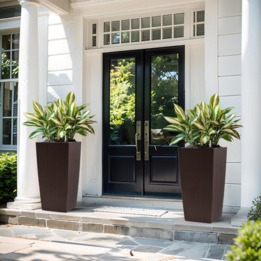 Large 30-inch tall flower pot planter with self-watering drainage holes, ideal for indoor or outdoor plants, by HouseOfZazla