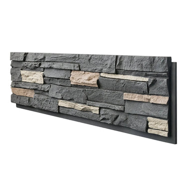 Hausvita faux stone wall siding panel with realistic stone veneer exterior in a 46.46" x 13" size, showcasing textured stone look.