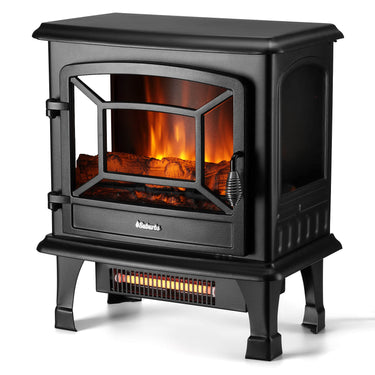 TURBRO Suburbs TS20-SD electric fireplace stove heater with realistic flame effect and built-in sound for cozy ambiance.