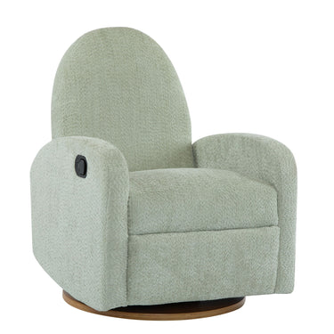 Contemporary HouseOfZazla 360 swivel and glider recliner chair with plush fabric and cushioned armrests, perfect for living rooms.