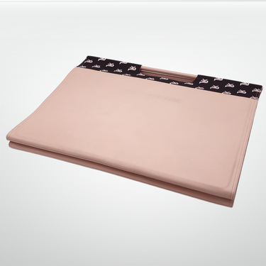 Luxury PlayMakar I AM handcrafted leather fitness mat, soft textured surface for yoga and workouts, elegant and durable design.