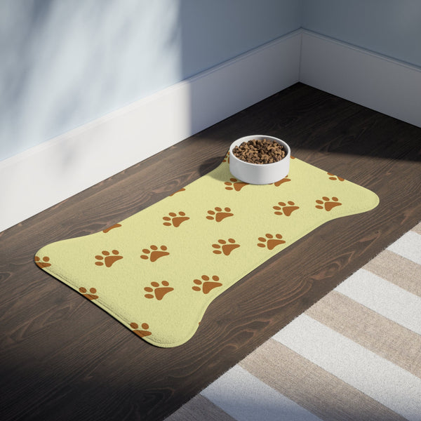 Golden Pawprints on Buttercream Sky - Pet Feeding Mat Pet Ze