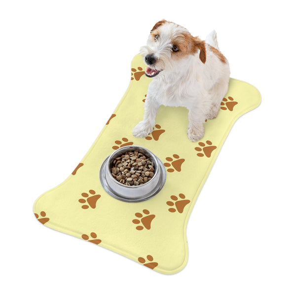 Golden Pawprints on Buttercream Sky - Pet Feeding Mat Pet Ze