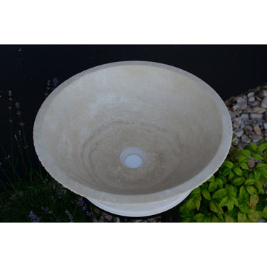 HANDCRAFTED LIGHT BEIGE TRAVERTINE SINK