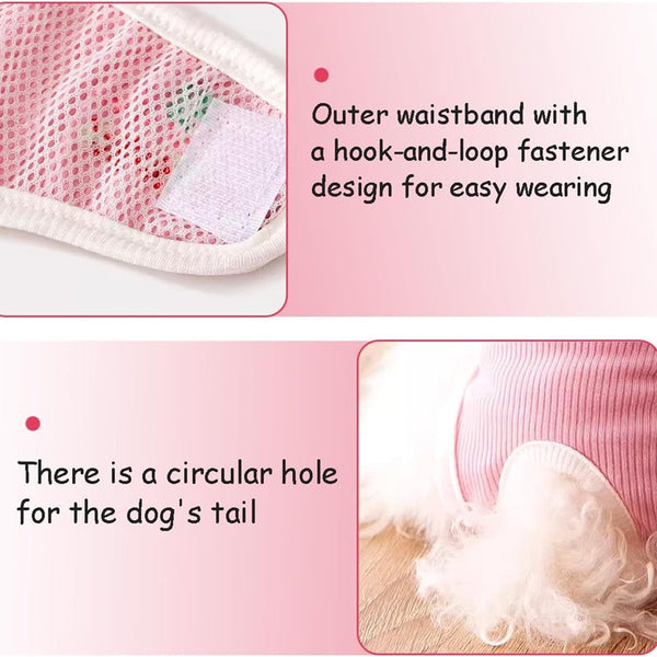New Washable Dog Physiological Pants Leakproof Cartoon Dog Menstrual Pants Reusable Breathable Pet Diaper Pet Supplies