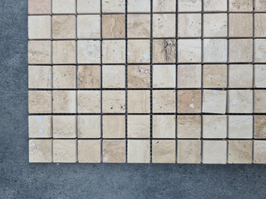 Patara 12" x 12" Polished Travertine Mesh-Mounted Mosaic Tile