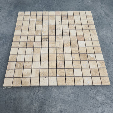 Patara 12" x 12" Polished Travertine Mesh-Mounted Mosaic Tile