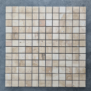Patara 12" x 12" Polished Travertine Mesh-Mounted Mosaic Tile