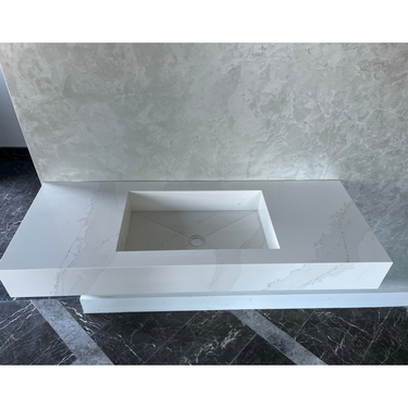 CUSTOM CALACATTA GOLD QUARTZ SINK (QU-041)