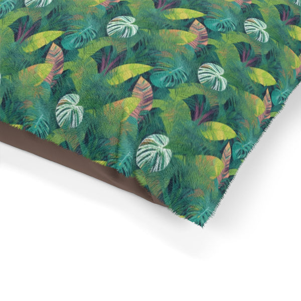 Emerald Canopy Pattern of Tropical Leaves - Pet Bed Pet Zen