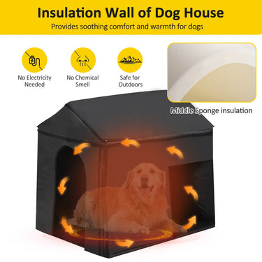 Large outdoor dog house with insulated liner and waterproof exterior, ideal for winter shelter by HouseOfZazla