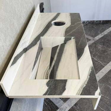 Custom Made Panda White Bathroom Sink, Kitchen Sink, Marble Look Porcelain Sink, High Enginereed Porcelain Design, Custom Handmade Sink (ES-057)