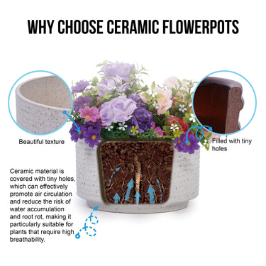 Two milk white ceramic flowerpots from HouseOfZazla, featuring a smooth, round design perfect for home decor or plant displays.