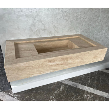 HANDCRAFTED CUSTOM TRAVERTINE SINK (TR-072)
