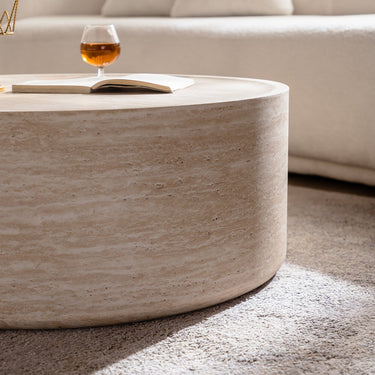 Round coffee table by HouseOfZazla featuring a distinctive Mars pattern on 31.5-inch surface.