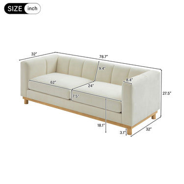 HouseOfZazla soft loveseat sofa for living room, stationary design with plush cushions and neutral upholstery.