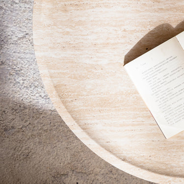 Round coffee table with a Mars pattern, 31.5 inches in diameter, from HouseOfZazla, featuring a space-themed design.