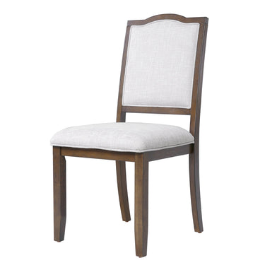 Set of four upholstered farmhouse dining chairs with high backs by HouseOfZazla, showcasing comfortable and stylish wood-frame seating.
