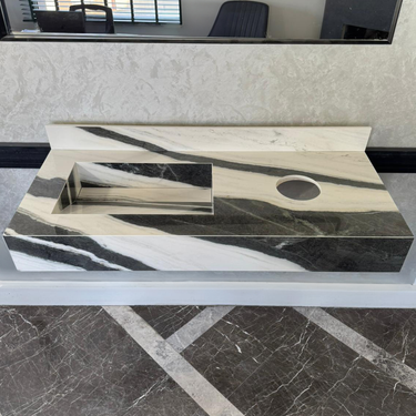 Custom Made Panda White Bathroom Sink, Kitchen Sink, Marble Look Porcelain Sink, High Enginereed Porcelain Design, Custom Handmade Sink (ES-057)