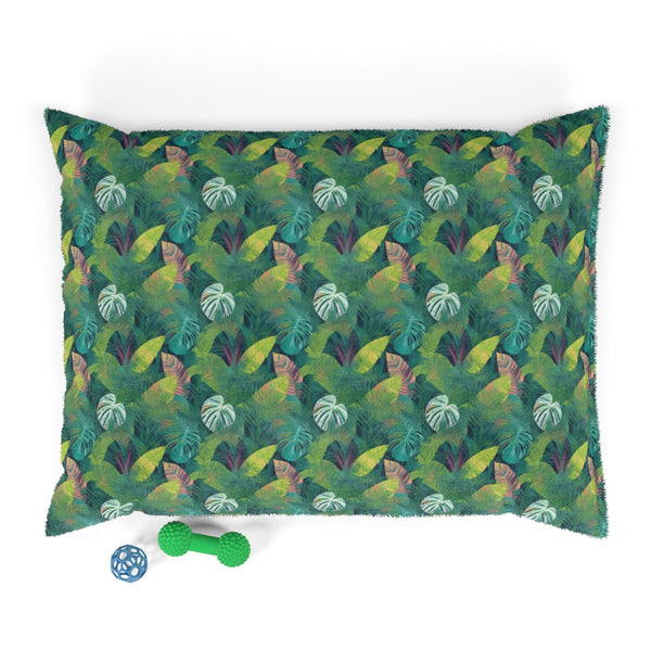 Emerald Canopy Pattern of Tropical Leaves - Pet Bed Pet Zen