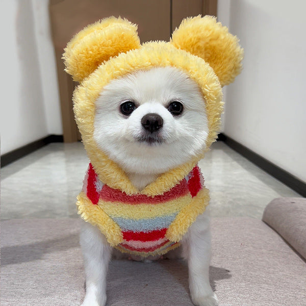 Thermal Vest With Fleece Lining Rainbow-colored Dog Clothing