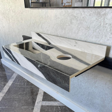 Custom Made Panda White Bathroom Sink, Kitchen Sink, Marble Look Porcelain Sink, High Enginereed Porcelain Design, Custom Handmade Sink (ES-057)