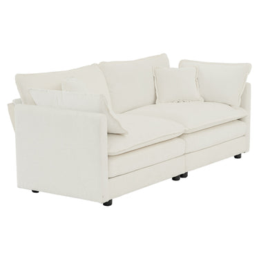 White chenille sofa set with two pieces, stylish and comfortable living room furniture by HouseOfZazla.