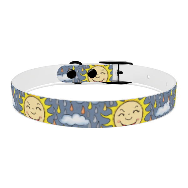 Smiling Suns in a Rainy Sky Pattern - Pet Collar Pet Zen