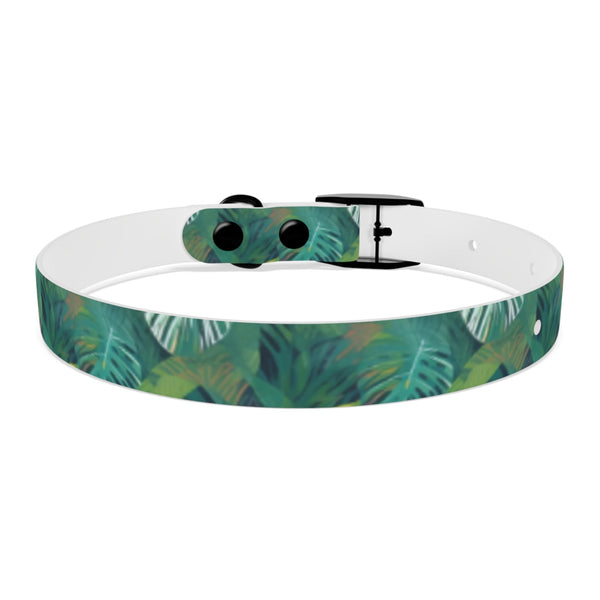 Emerald Canopy Pattern of Tropical Leaves - Pet Collar Pet Zen