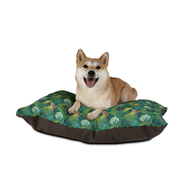 Emerald Canopy Pattern of Tropical Leaves - Pet Bed Pet Zen