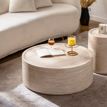 Round 31.5-inch coffee table with Mars pattern design, featuring a sleek surface and modern style from HouseOfZazla.
