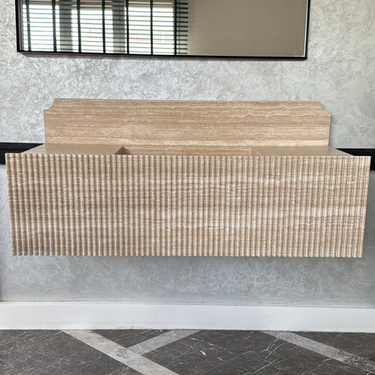 Marble Sink, Custom Travertine Sink, Handmade Beige Travertine Sink, Vein Cut Marble Vanity Top Sink, Marble Bathroom Sink, Vessel Sink (TR-124)