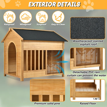 Large outdoor dog house by HouseOfZazla with insulation liner and waterproof design, ideal for winter outdoor pet shelter