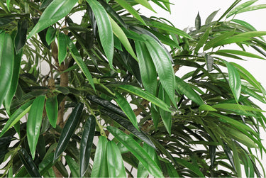 7-foot artificial willow tree indoor faux greenery plant by HouseOfZazla with lush green leaves in a decorative pot.