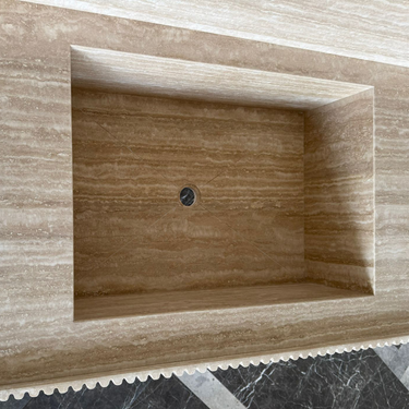 Marble Sink, Custom Travertine Sink, Handmade Beige Travertine Sink, Vein Cut Marble Vanity Top Sink, Marble Bathroom Sink, Vessel Sink (TR-124)