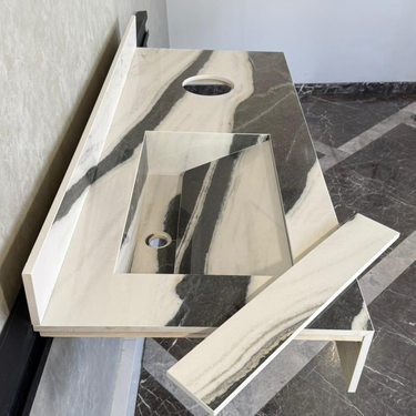 Custom Made Panda White Bathroom Sink, Kitchen Sink, Marble Look Porcelain Sink, High Enginereed Porcelain Design, Custom Handmade Sink (ES-057)