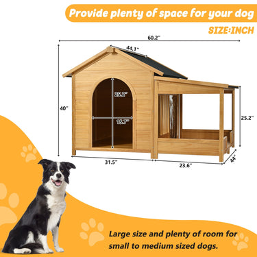 Large outdoor dog house with insulated liner by HouseOfZazla, waterproof kennel designed for winter weather.