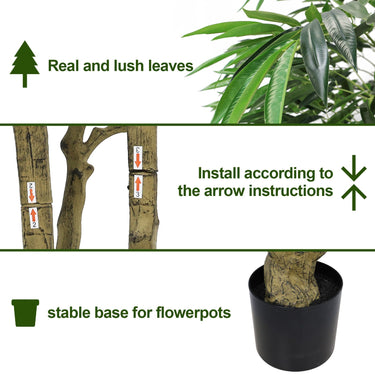 7FT artificial willow tree by HouseOfZazla, indoor faux greenery plant with realistic green leaves and slender trunk.