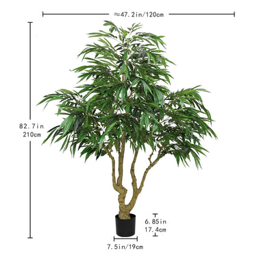 7-foot artificial Willow Tree indoor faux greenery plant by HouseOfZazla with lush green leaves and realistic trunk.