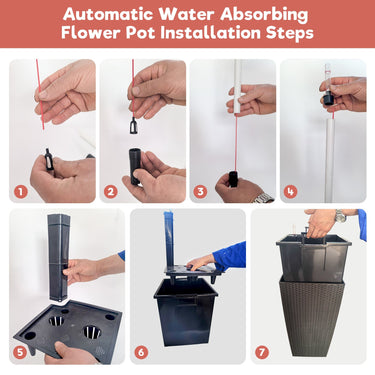 Large 30-inch tall flower pot planter by HouseOfZazla with self-watering drainage holes for indoor and outdoor gardening.