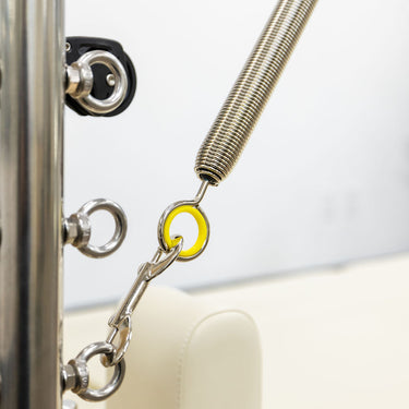 PersonalHour Pilates springs set with multiple resistance levels, showing colorful springs on a white background for Pilates exercise.