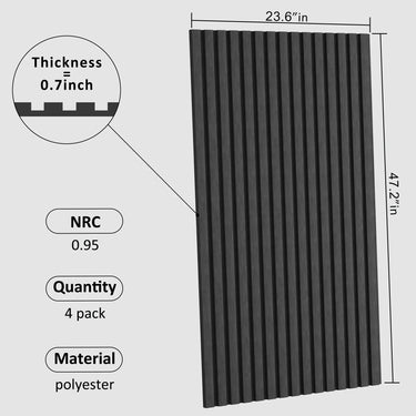 HAUSVITA 48x24-inch acoustical polyester wall panel for soundproofing, lightweight and suitable for improving room acoustics