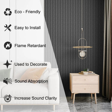 HAUSVITA acoustical polyester wall panel in 48x24 inches, soundproof wall panel for noise reduction and acoustic treatment