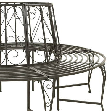 Roundabout Circular Outdoor Garden Tree Bench in Heavy Duty Grey Steel