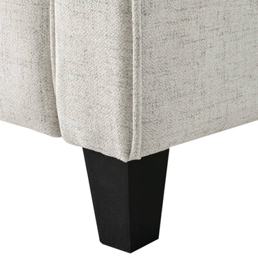 Modern Upholstered Loveseat Sofa in Cream Microfiber with Button Tufted Cushions