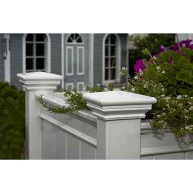 White vinyl elevated planter raised grow bed for outdoor gardening by HomePacific, perfect for planting and garden organization.