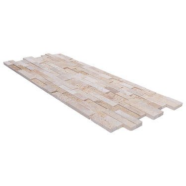 Camden Ivory Ledger 3D Panel 6"x24" Multi Surface Natural Travertine Wall Tile