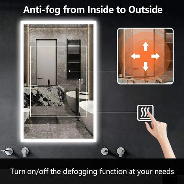 HAUSVITA compact edge glow LED bathroom mirror with built-in lighting and sleek design, suitable for modern bathrooms.