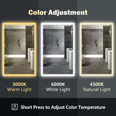 Compact Edge Glow LED bathroom mirror by HAUSVITA with built-in lighting and sleek modern design, suitable for contemporary bathrooms.